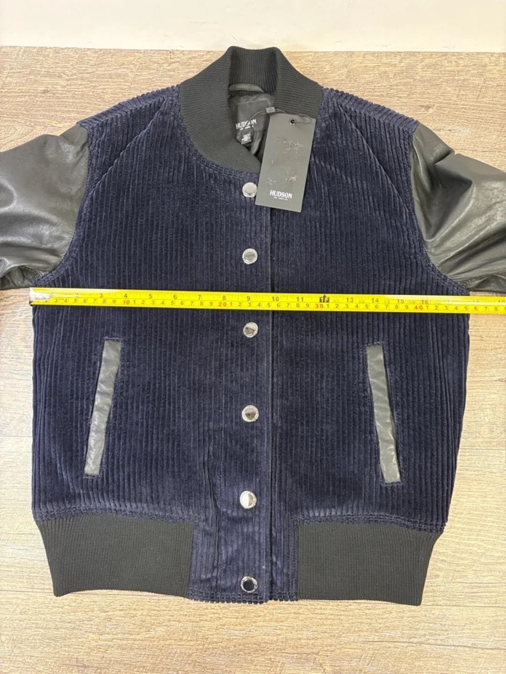 Hudson Los Angeles Corduroy & Leather Varsity Jacket XS New With Tags $495 - Picture 10 of 10